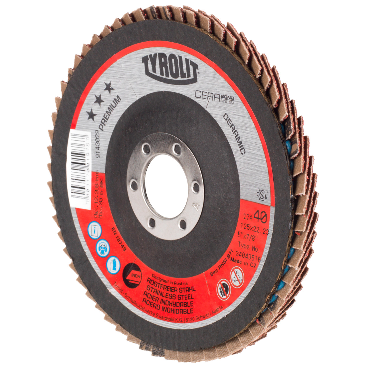 TYROLIT_Faecherscheibe_DxH_125x2223_CERAeBOND_Faecherscheibe_fuer_Edelstahl_P60_Form_27Ae_-_gekroepfte_Aeusfuehrung_Glasfasertraegerkoerperausfuehrung_Aert._34043517-3